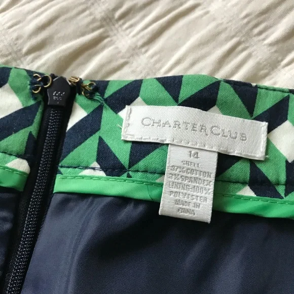 Charter Club Geometric Print Pencil Skirt. Sz 14 - Picture 4 of 4